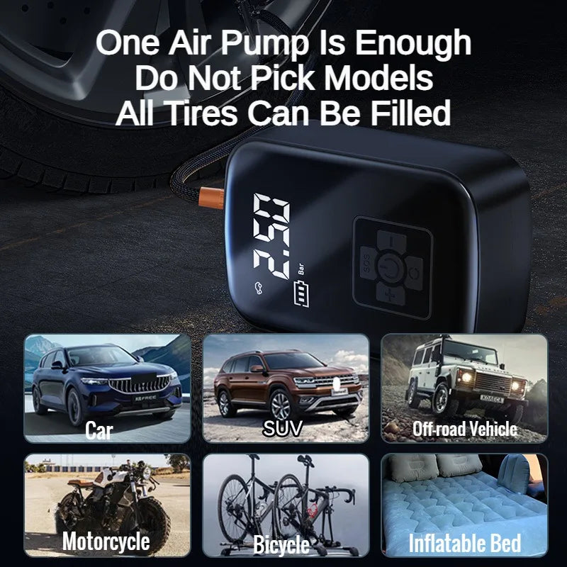 GiraPress™ – Mini Compressor Sem Fios para Carro, Moto e Bicicleta