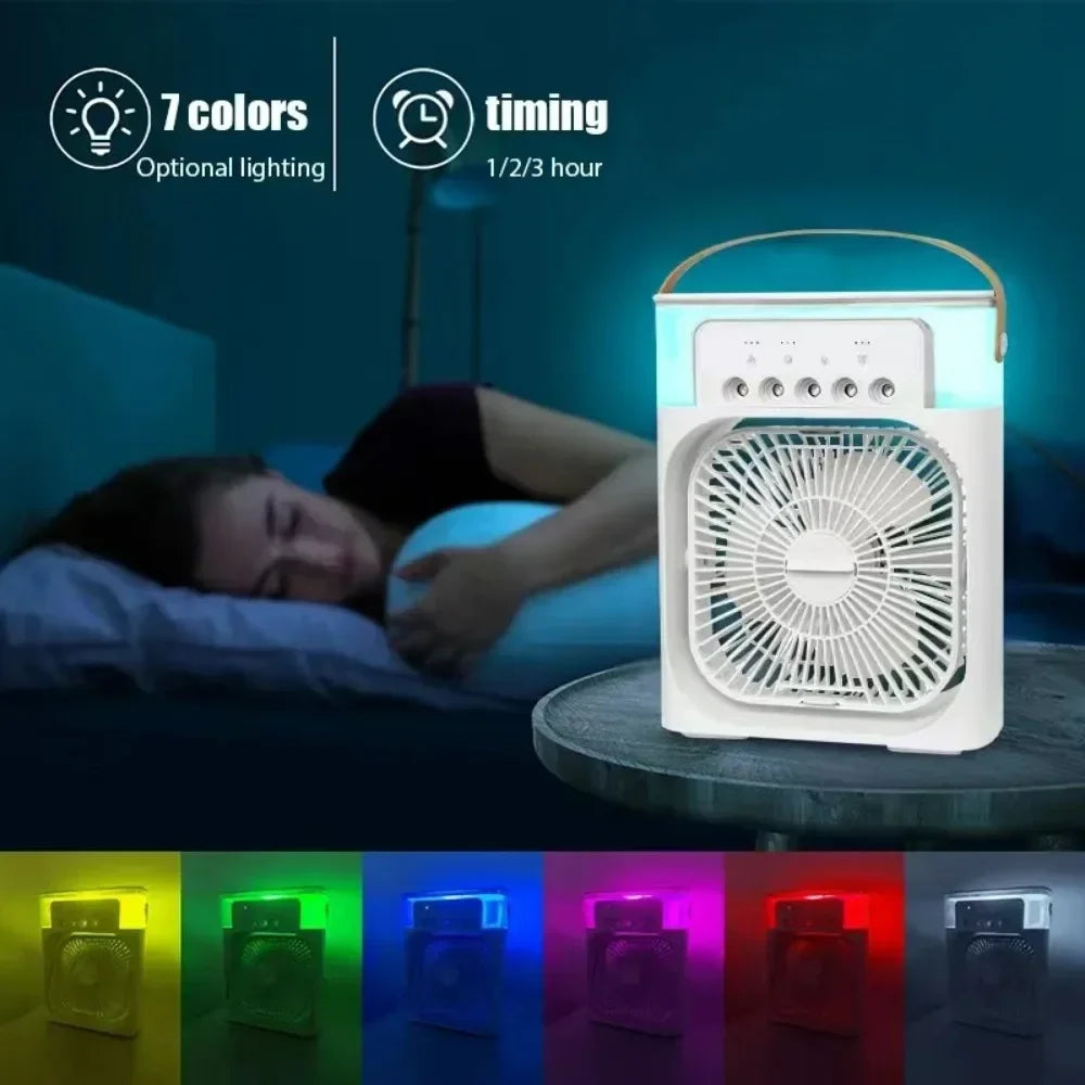 GiraBrisa - Ventoinha USB com Humidificador 600ml – 3 Velocidades, LED 7 Cores, Temporizador, Portátil e Silenciosa