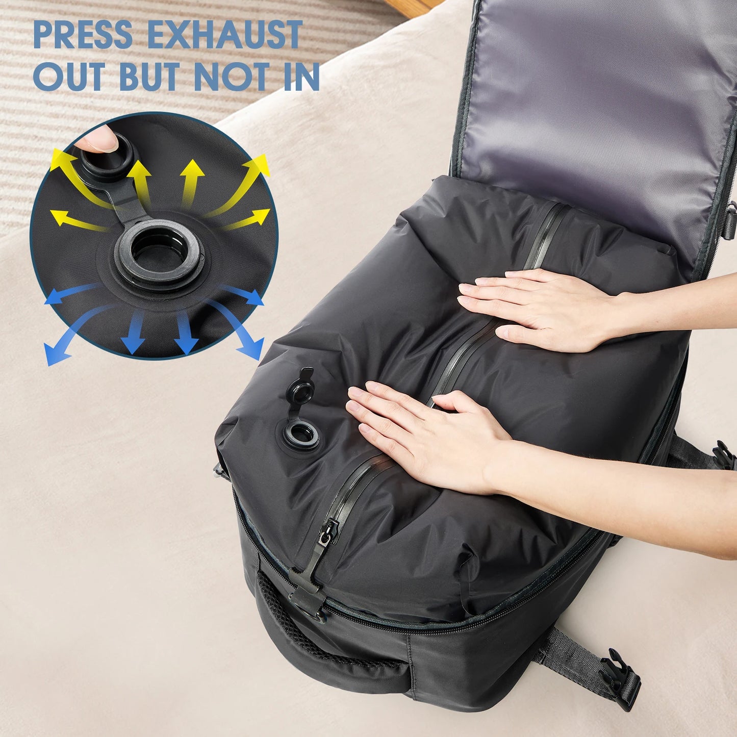Cabine Certa – Mochilas de viagem com compressão a vácuo, perfeitas para portáteis até 15.6", aceites nas companhias aéreas.